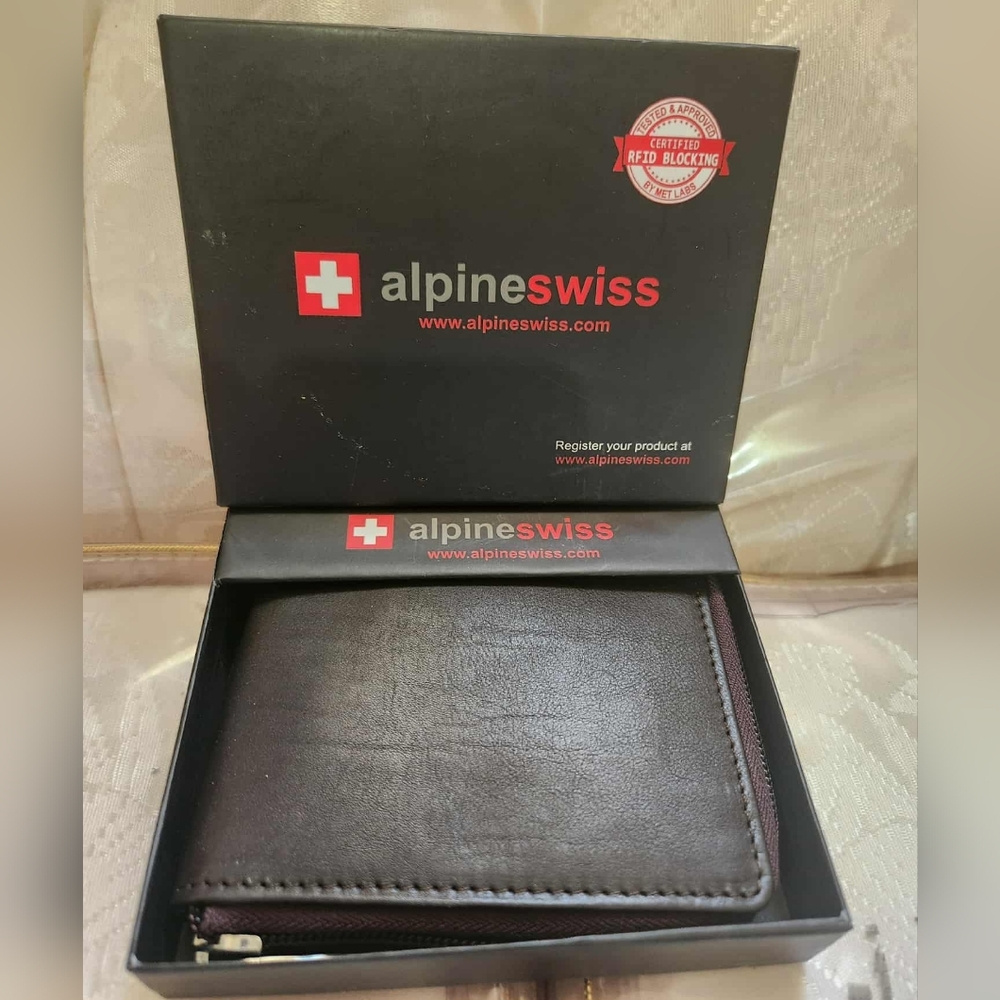Alpine Swiss Brown Mens Wallet